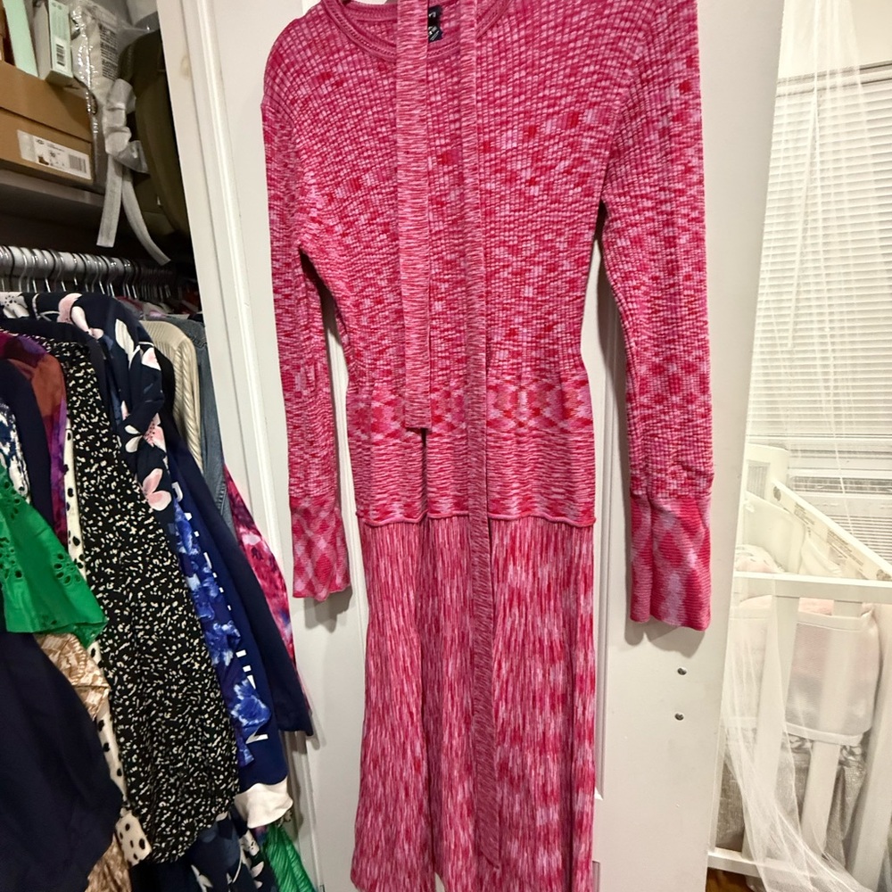 Scoop NYC Pink Long Sleeve Dress